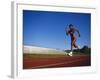 Female Runner Training on the Track-null-Framed Photographic Print