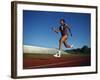 Female Runner Training on the Track-null-Framed Photographic Print