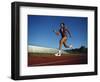 Female Runner Training on the Track-null-Framed Photographic Print