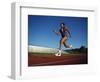 Female Runner Training on the Track-null-Framed Photographic Print