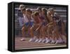 Female Runners at the Start of a Track Race-null-Framed Stretched Canvas