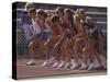 Female Runners at the Start of a Track Race-null-Stretched Canvas