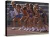 Female Runners at the Start of a Track Race-null-Stretched Canvas