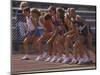 Female Runners at the Start of a Track Race-null-Mounted Photographic Print