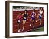 Female Runners Competing in a Track Race-null-Framed Premium Photographic Print