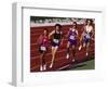 Female Runners Competing in a Track Race-null-Framed Photographic Print