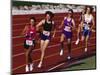 Female Runners Competing in a Track Race-null-Mounted Photographic Print