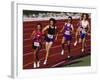 Female Runners Competing in a Track Race-null-Framed Photographic Print