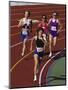 Female Runners Competing in a Track Race-null-Mounted Photographic Print