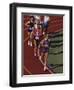 Female Runners Competing in a Track Race-null-Framed Photographic Print