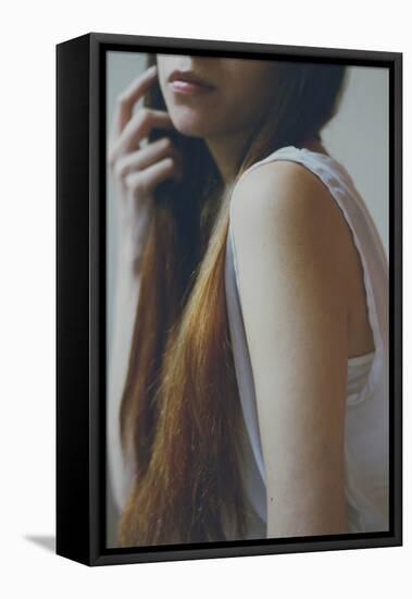 Female Shoulder and Long Hair-Carolina Hernandez-Framed Stretched Canvas