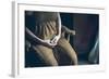 Female Sitting with Clasped Hands-Clive Nolan-Framed Photographic Print