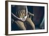 Female Sitting with Clasped Hands-Clive Nolan-Framed Photographic Print