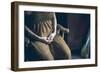 Female Sitting with Clasped Hands-Clive Nolan-Framed Photographic Print
