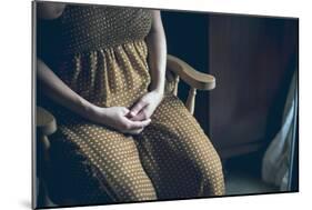 Female Sitting with Clasped Hands-Clive Nolan-Mounted Photographic Print