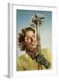 Female Skier with Her Ski Poles-null-Framed Photographic Print