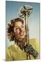 Female Skier with Her Ski Poles-null-Mounted Photographic Print