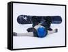 Female Snowboarder Collapsed after a Run, New York, USA-Paul Sutton-Framed Stretched Canvas