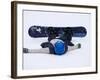 Female Snowboarder Collapsed after a Run, New York, USA-Paul Sutton-Framed Photographic Print