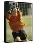 Female Soccer Goalie Catching the Ball-null-Framed Stretched Canvas