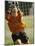 Female Soccer Goalie Catching the Ball-null-Mounted Photographic Print
