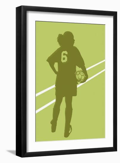 Female soccer player-null-Framed Giclee Print