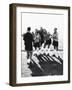 Female Soccer Team Standing in Front of Their Couch-null-Framed Photographic Print