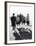 Female Soccer Team Standing in Front of Their Couch-null-Framed Photographic Print