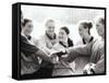 Female Soccer Team with Their Hands Together-null-Framed Stretched Canvas