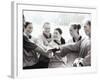 Female Soccer Team with Their Hands Together-null-Framed Photographic Print