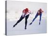 Female Speed Skaters in Action-null-Stretched Canvas