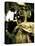 Female Statue Partly Obscured by Leaves in Cemetery-Clive Nolan-Stretched Canvas