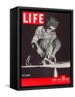 Female Steel Worker During WWII, August 9, 1943-Margaret Bourke-White-Framed Stretched Canvas