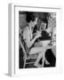 Female Student Typing a Letter at the University of Missouri-Alfred Eisenstaedt-Framed Photographic Print