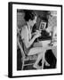 Female Student Typing a Letter at the University of Missouri-Alfred Eisenstaedt-Framed Photographic Print