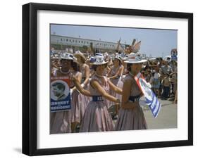 Female Supporters of Democratic Presidential Candidate John F. Kennedy, Called "Kennedy Cuties"-Hank Walker-Framed Photographic Print