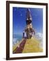 Female Surfer Doing a Headstand on a Surfboard-null-Framed Photographic Print