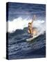 Female Surfer Riding a Wave-null-Stretched Canvas