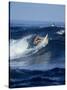 Female Surfer Riding a Wave-null-Stretched Canvas