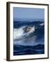 Female Surfer Riding a Wave-null-Framed Photographic Print