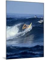 Female Surfer Riding a Wave-null-Mounted Photographic Print