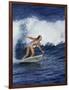 Female Surfer Riding a Wave-null-Framed Photographic Print