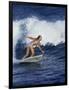 Female Surfer Riding a Wave-null-Framed Photographic Print