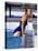 Female Swimmer Climbing Out of the Pool-null-Stretched Canvas