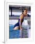 Female Swimmer Climbing Out of the Pool-null-Framed Photographic Print