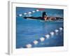 Female Swimmer Competing in a Butterfly Race-null-Framed Photographic Print