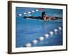 Female Swimmer Competing in a Butterfly Race-null-Framed Photographic Print
