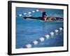 Female Swimmer Competing in a Butterfly Race-null-Framed Photographic Print