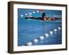 Female Swimmer Competing in a Butterfly Race-null-Framed Photographic Print