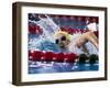 Female Swimmer Competing in a Race-null-Framed Photographic Print